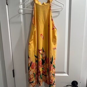 Floral Yellow Halter Dress